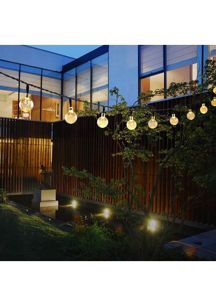 Modları Güneş Ampuller Kristal Top 5m LED Dize Işıklar Peri Işıklar Çelenk Noel Partisi Için Dış Dekorasyon (Yurt Dışından) modelleri