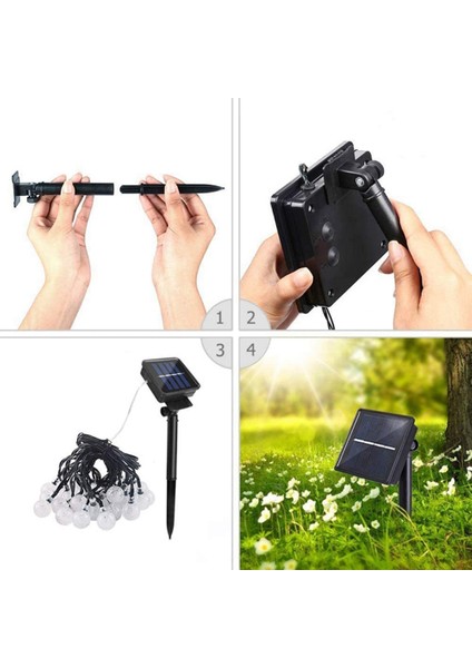 Modları Güneş Ampuller Kristal Top 5m LED Dize Işıklar Peri Işıklar Çelenk Noel Partisi Için Dış Dekorasyon (Yurt Dışından) indirimleri