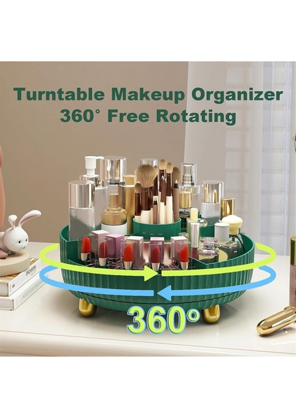 Vanity Için Dönen Makyaj Organizatörü - Banyo Organizatörü ve Kozmetik Için Tembel Organizatör Parfüm Organizatör Depolama B (Yurt Dışından) indirimleri