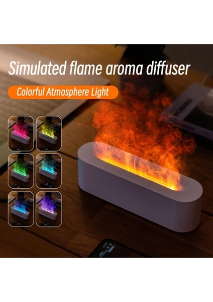 Alev Hava Nemlendirici USB Ultrasonik Serin Mist Esansiyel Yağı Aroma Difüzörü Renkli Işık 150ML Beyaz ile Simüle Eder (Yurt Dışından) indirimleri