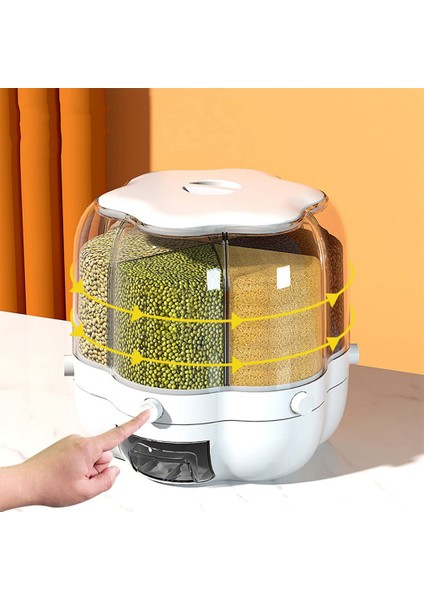 Dönen Gıda Dağıtıcı Pirinç Kovası Pirinç Depolama Tankı Mühürlü Tahıl Konteyner Saklama Kutusu (Yurt Dışından) fırsatları