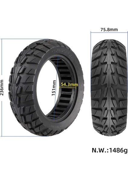 10 Inç Elektrikli Scooter Katı Lastik, 10X2.70-6.5 70/65-6.5 Lastikler, Off-Road Anti-Skid Aşınmaya Dayanıklı Scooter Tubeless Lastik, 1 (Yurt Dışından)