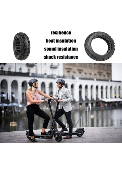 10 Inç Elektrikli Scooter Katı Lastik, 10X2.70-6.5 70/65-6.5 Lastikler, Off-Road Anti-Skid Aşınmaya Dayanıklı Scooter Tubeless Lastik, 1 (Yurt Dışından)