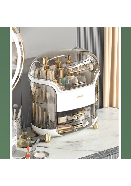 Kozmetik Saklama Kutusu Toz Geçirmez Masaüstü Tuvalet Masası Ruj Bitirme Saklama Dolabı Cilt Bakım Ürünü Rafı (Yurt Dışından) fiyatları