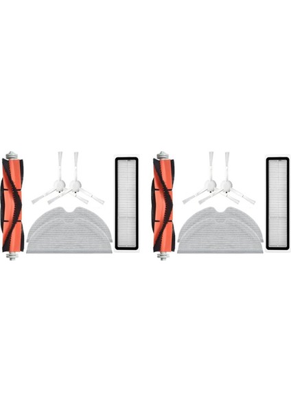 2x Aksesuarları Kitleri Xiaomi Dreame D9 Robotlu Süpürge Parçaları Ana Silindir Yan Fırça Hepa Filtre Paspas Bezi (Yurt Dışından)