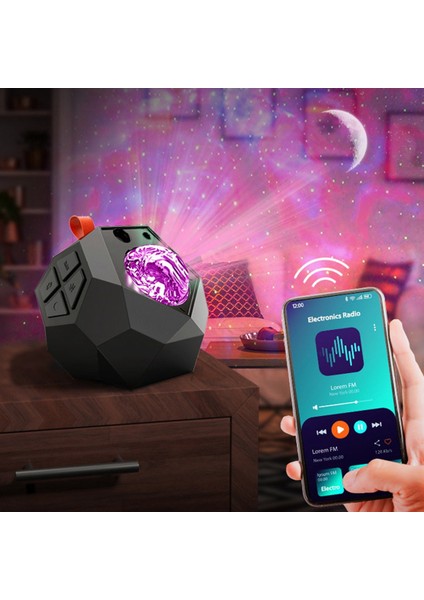 Bluetooth Oda Dekorasyonu Projeksiyon Dalgaları Noel Hediyeleri ile LED Poligon Projektör (Yurt Dışından) fiyatları