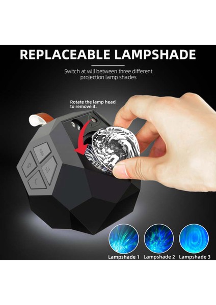 Bluetooth Oda Dekorasyonu Projeksiyon Dalgaları Noel Hediyeleri ile LED Poligon Projektör (Yurt Dışından) fırsatları