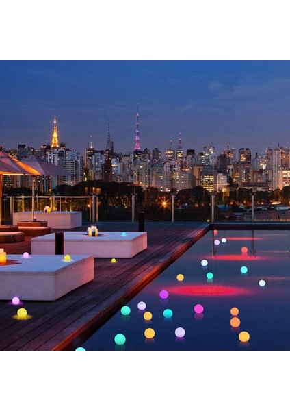 Uzaktan Kumandalı LED Kısılabilir Yüzen Havuz Işıkları Topu 16 Rgb Renk ve 4 Mod Şarj Edilebilir ve Su Geçirmez 25 cm (Yurt Dışından) modelleri