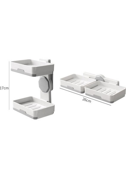 2 Paket Sabunluk, Duvara Monte Çift Katmanlı Sabunluk Koruyucu, Drenaj Tepsili, Banyo Mutfak Için Delme Gerektirmeyen Sabun Kutusu (Yurt Dışından) fiyatları