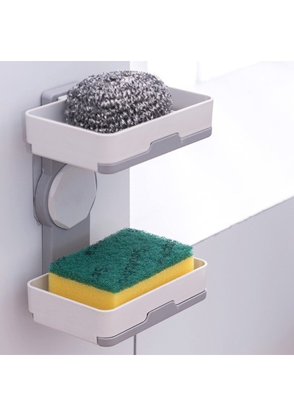 2 Paket Sabunluk, Duvara Monte Çift Katmanlı Sabunluk Koruyucu, Drenaj Tepsili, Banyo Mutfak Için Delme Gerektirmeyen Sabun Kutusu (Yurt Dışından) modelleri