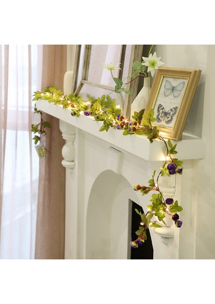 2.2m 25LED Bitkiler Garland Dize Işık Flores Düğün Ev Dekorasyon Çelenk Bırakır (Yurt Dışından)