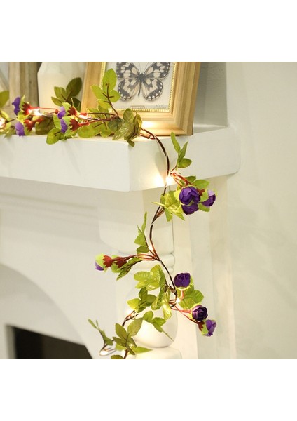 2.2m 25LED Bitkiler Garland Dize Işık Flores Düğün Ev Dekorasyon Çelenk Bırakır (Yurt Dışından)