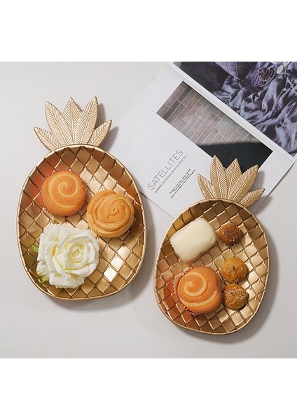 Iskandinav Dekoratif Tepsi Altın Şekli Servis Tepsisi Takı Palet Meyve Aperatif Tabağı Masa Depolama Organizatör (Küçük) (Yurt Dışından) indirimleri