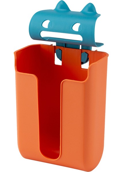 Basit Deliksiz Duvara Monte Karikatür Çöp Torbası Saklama Kutusu Mutfak Çöp Torbası Saklama Kutusu Alışveriş Çantası Saklama Kutusu B (Yurt Dışından)