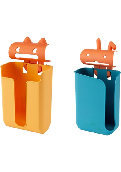 Basit Deliksiz Duvara Monte Karikatür Çöp Torbası Saklama Kutusu Mutfak Çöp Torbası Saklama Kutusu Alışveriş Çantası Saklama Kutusu B (Yurt Dışından) indirimleri