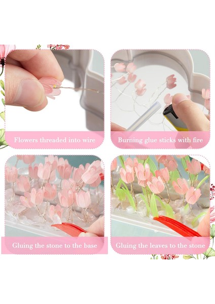 Takım Bulut Ayna Lale Lambası El Yapımı Dıy Lale Gece Lambası Simülasyon Çiçek Işıkları Odası Süslemeleri Pembe (Yurt Dışından) indirimleri