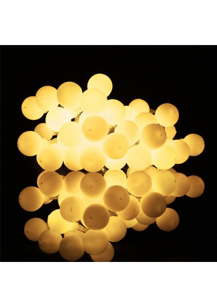 Uzaktan Zamanlayıcı Su Geçirmez 5 M 50 LED Açık Küre Dize Işıklar 8 Mod Kumandalı Buzlu Beyaz Top Noel Peri Işık Sıcak Beyaz (Yurt Dışından)