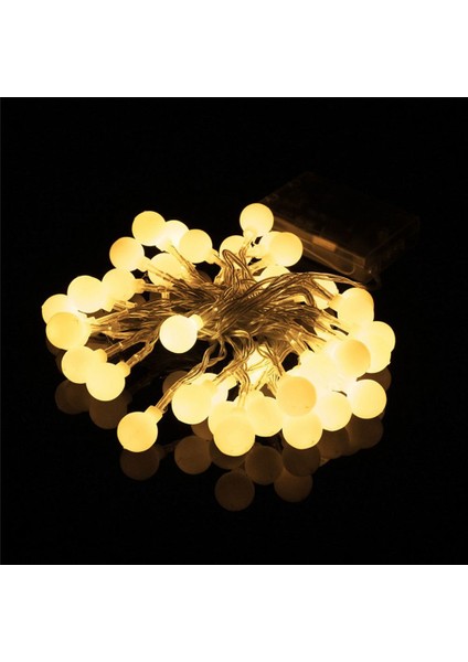 Uzaktan Zamanlayıcı Su Geçirmez 5 M 50 LED Açık Küre Dize Işıklar 8 Mod Kumandalı Buzlu Beyaz Top Noel Peri Işık Sıcak Beyaz (Yurt Dışından)
