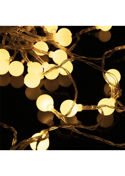 Uzaktan Zamanlayıcı Su Geçirmez 5 M 50 LED Açık Küre Dize Işıklar 8 Mod Kumandalı Buzlu Beyaz Top Noel Peri Işık Sıcak Beyaz (Yurt Dışından)
