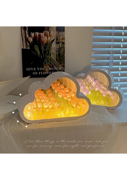 Bulut Lale Lamba, Dıy Lale Gece Lambası, Bulut Lale Ayna Gece Lambası, Lale LED Masa Lambaları, Masa Lambası-Pembe (Yurt Dışından) modelleri