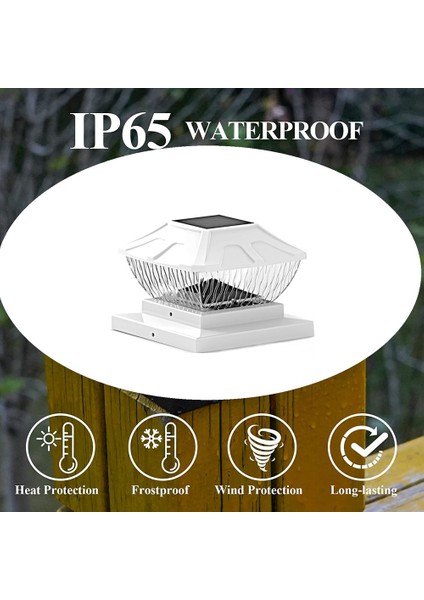 Güneş Direkli Kapak Işıkları Dış Mekan - 2 Paket 2 Mod Güneş Güverte Çit Işıkları, IP65 Suya Dayanıklı Güneş Enerjili Işık Direkleri Beyaz (Yurt Dışından) fırsatları