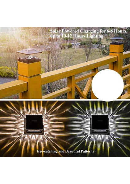 Güneş Direkli Kapak Işıkları Dış Mekan - 2 Paket 2 Mod Güneş Güverte Çit Işıkları, IP65 Suya Dayanıklı Güneş Enerjili Işık Direkleri Beyaz (Yurt Dışından) indirimleri