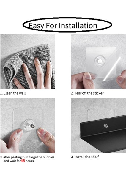 Yüzen Duvar Rafı Siyah Mutfak Banyo Depolama Rafı Ayna Metal Duş Köşe Rafları Organizatör Dolap Ev B (Yurt Dışından) modelleri