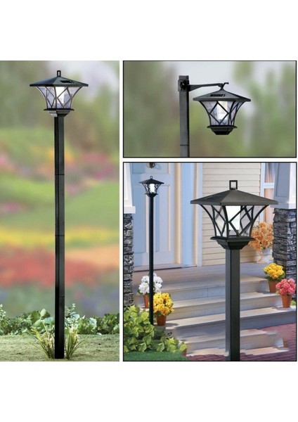 1.5m LED Güneş Enerjili Geleneksel Bahçe Lambası Direği Elektrik Direği Fener Işığı Dekoru (Yurt Dışından) fırsatları