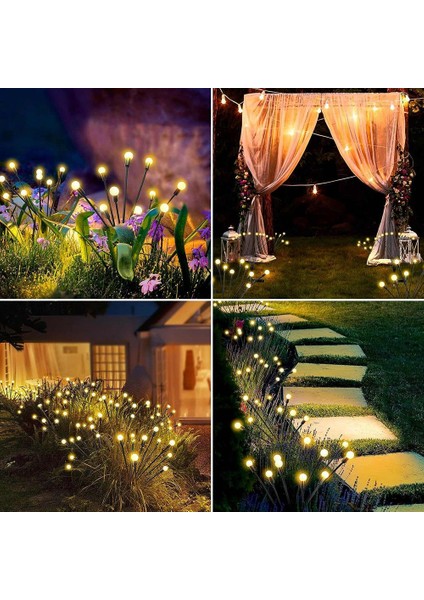 2 Paket 12 LED Güneş Işıkları Açık Hava Su Geçirmez Yeni Yükseltilmiş Ateşböceği Yolu Işıkları Dış Bahçe Için Rüzgarla Sallanıyor (Yurt Dışından)