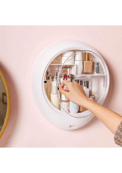 Duvara Monte Makyaj Organizatör, Şeffaf Kozmetik Depolama Organizatör Kutusu Makyaj Malzemesi Teşhiri Kutusu Cilt Bakımı Vitrin A (Yurt Dışından) fırsatları