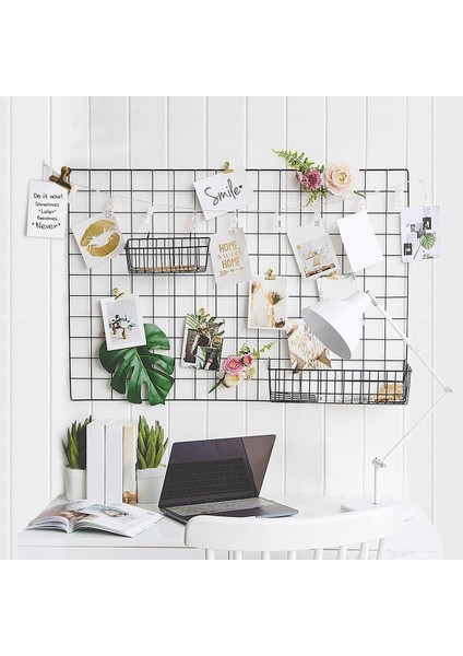 2 Paket Izgara Duvar Panelleri Metal Tel Fotoğraf Rafı Resim Asmak Için Çok Fonksiyonlu Ekran Organizatör, Dıy, Dekorasyon (Siyah, Işıklı) (Yurt Dışından) indirimleri