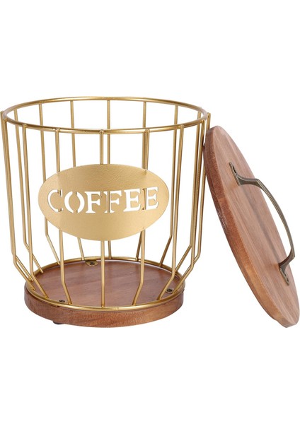 Kapaklı Kahve Filtresi Tutucu Depolama, Metal Kahve Filtresi Konteyner Sepeti, Kahve Barı Aksesuarları Dekor, Altın (Yurt Dışından)