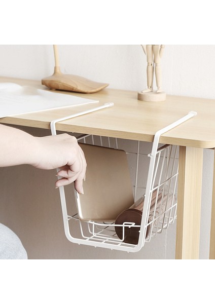 2 Adet Dolap Depolama Rafı Asılı Sepet Fıçı Tahtası Altında Mutfak Dolabı Raf Ofis Masası Depolama Sepeti (Yurt Dışından) modelleri
