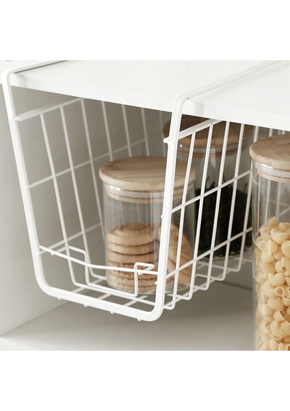 2 Adet Dolap Depolama Rafı Asılı Sepet Fıçı Tahtası Altında Mutfak Dolabı Raf Ofis Masası Depolama Sepeti (Yurt Dışından) indirimleri