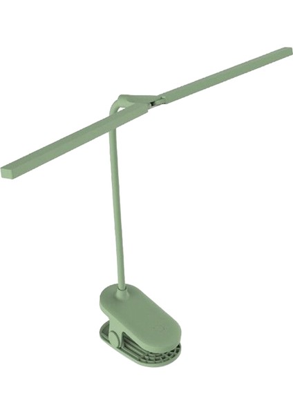 Çift Lamba Klip Masa Lambası LED Öğrenci Mini Şarj USB Yurdu Çalışma Odası Okuma Gece Lambası, Yeşil (Yurt Dışından)