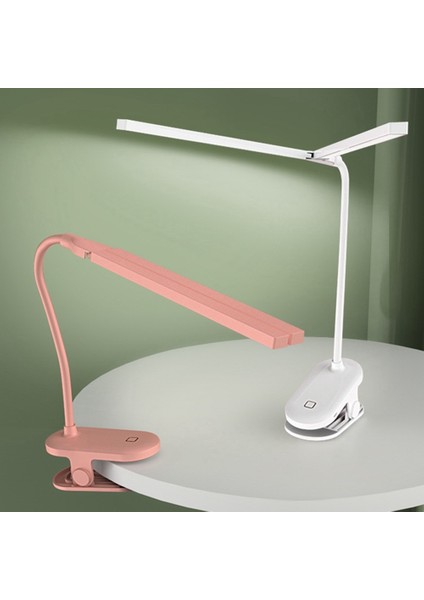Çift Lamba Klip Masa Lambası LED Öğrenci Mini Şarj USB Yurdu Çalışma Odası Okuma Gece Lambası, Yeşil (Yurt Dışından) modelleri