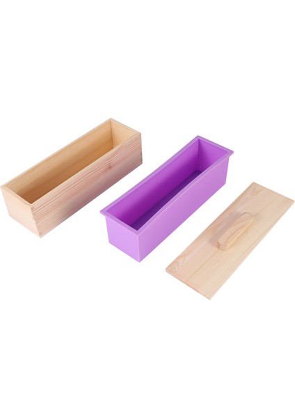 Dikdörtgen Ahşap Sabun Kalıp Silikon Astar Kapaklı Somun Sabun Kalıp Aracı Diy Sabun Mum Kalıp 1200G Kalıp Yapma Aracı (Yurt Dışından)