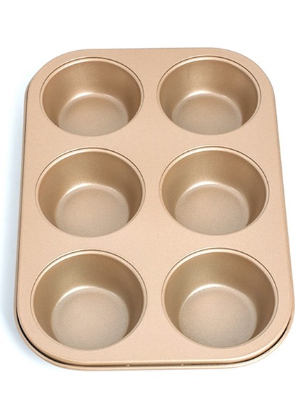 Adet 6 Delik Kare Kek Kalıbı Muffin Tepsisi Kek Kalıbı Muffin Kalıbı Karbon Çelik Fırın Tepsisi Yapışmaz Bakeware Bisküvi Tavası (Yurt Dışından)