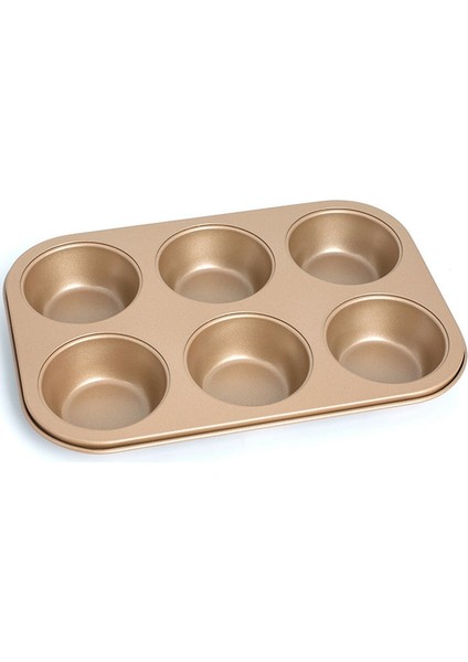 Adet 6 Delik Kare Kek Kalıbı Muffin Tepsisi Kek Kalıbı Muffin Kalıbı Karbon Çelik Fırın Tepsisi Yapışmaz Bakeware Bisküvi Tavası (Yurt Dışından)