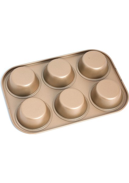 Adet 6 Delik Kare Kek Kalıbı Muffin Tepsisi Kek Kalıbı Muffin Kalıbı Karbon Çelik Fırın Tepsisi Yapışmaz Bakeware Bisküvi Tavası (Yurt Dışından)