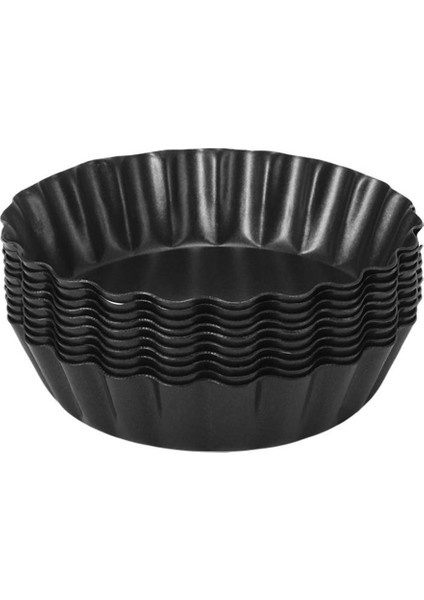 Yumurta Tart, 3 Inç Mini Tart Tavalar Çıkarılabilir Alt, Cupcake Kek Muffin Kalıp Teneke Tava Pişirme Aracı (10 Adet) (Yurt Dışından)