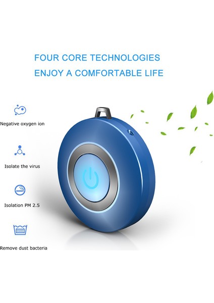 Kişisel Hava Temizleme Cihazı Kolye, USB Taşınabilir Hava Temizleme Cihazı, Giyilebilir Mini Negatif Iyon Oda Parfümü, Radyasyon Yok Düşük Gürültü Mavi (Yurt Dışından) modelleri