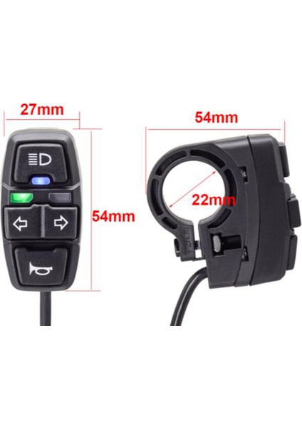 Ebike Işık Anahtarı + Korna ve Dönüş Işık Anahtarı Scooter Elektrikli Bisiklet Akıllı Dağ Bisikleti Dıy Aksesuarları, 36V (Yurt Dışından) fırsatları