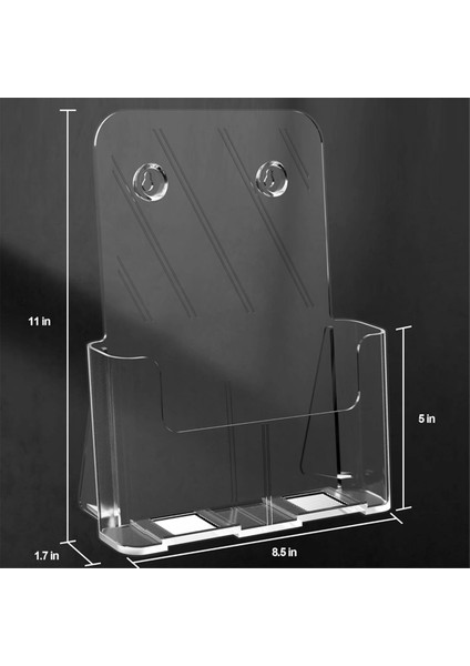 Broşür Tutucu 8,5 x 11 Broşür Teşhir Standı Akrilik Broşür Tutucular Şeffaf El Ilanı Tutucu Ekran Standı, 2 Paket (Yurt Dışından) indirimleri