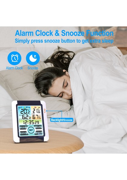 Ev Iç Mekan Dış Mekan Için Saat Fonksiyonlu Kablosuz Sıcaklık Nem Sensörü LCD Dijital Ekran Sıcaklık Sensörü (Yurt Dışından) indirimleri