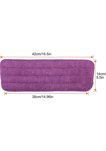 Düz Paspas Kafaları 12 Adet Mikrofiber Paspas Pedleri 42CM x 14CM Sprey Mop Dolum Yedek Pedler Mop Kafası Kapakları (Mor) (Yurt Dışından)