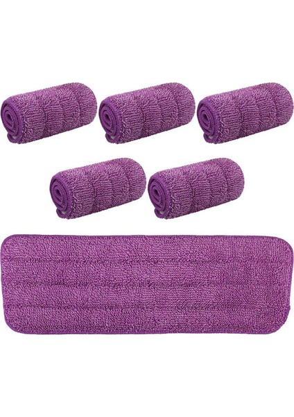 Düz Paspas Kafaları 12 Adet Mikrofiber Paspas Pedleri 42CM x 14CM Sprey Mop Dolum Yedek Pedler Mop Kafası Kapakları (Mor) (Yurt Dışından)