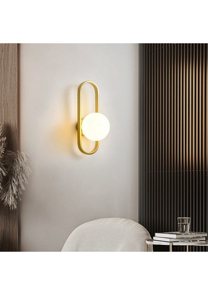 Duvar Lambası Başucu Lambası Modern Arka Plan Duvar Lambası Ortaçağ Küre Duvar Lambası Altın (Işıksız) (Yurt Dışından) fırsatları