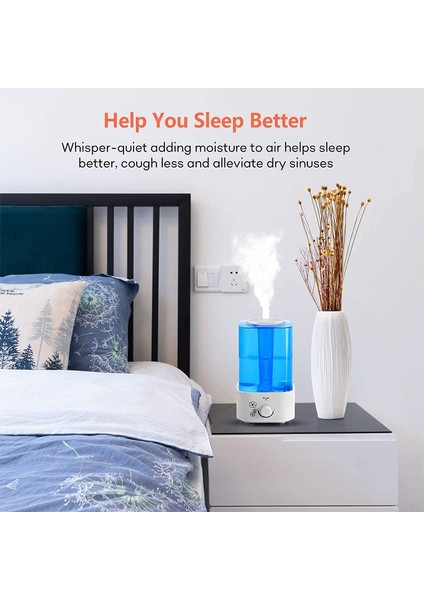 Sessiz Soğuk Sisli Nemlendirici 2 Litre Küçük Hava Nemlendirici, Yatak Odası/oturma Odası Için Uygun Abd Tak (Yurt Dışından) fırsatları