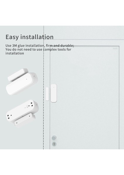 2pairs Akıllı Kapı Sensörü, Wifi Pencere Kapı Sensörü Alarmı, Ev Güvenliği Için Kontak Sensörü, Akıllı Ev Otomasyonu (Yurt Dışından)